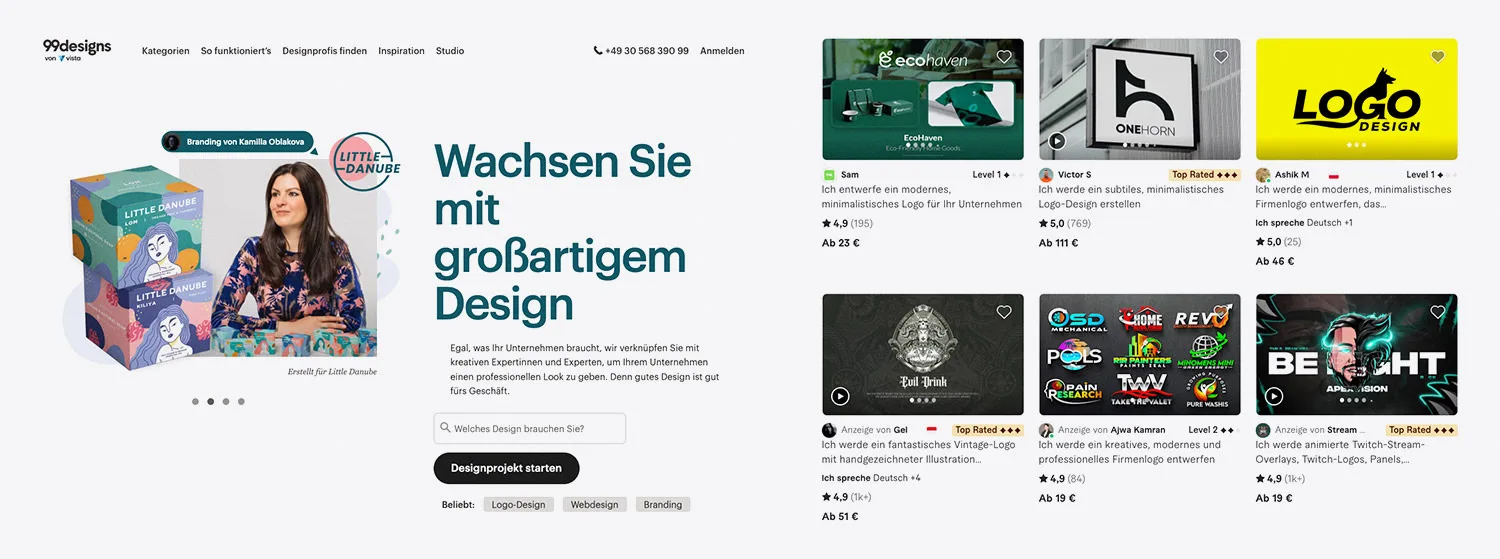 guenstige logos Fiverr und 99designs