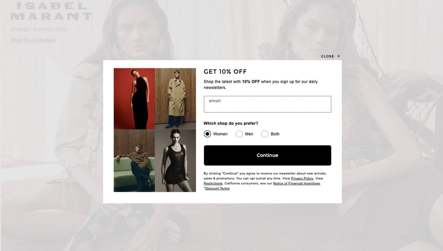 cta exit intent pop ups beispiel